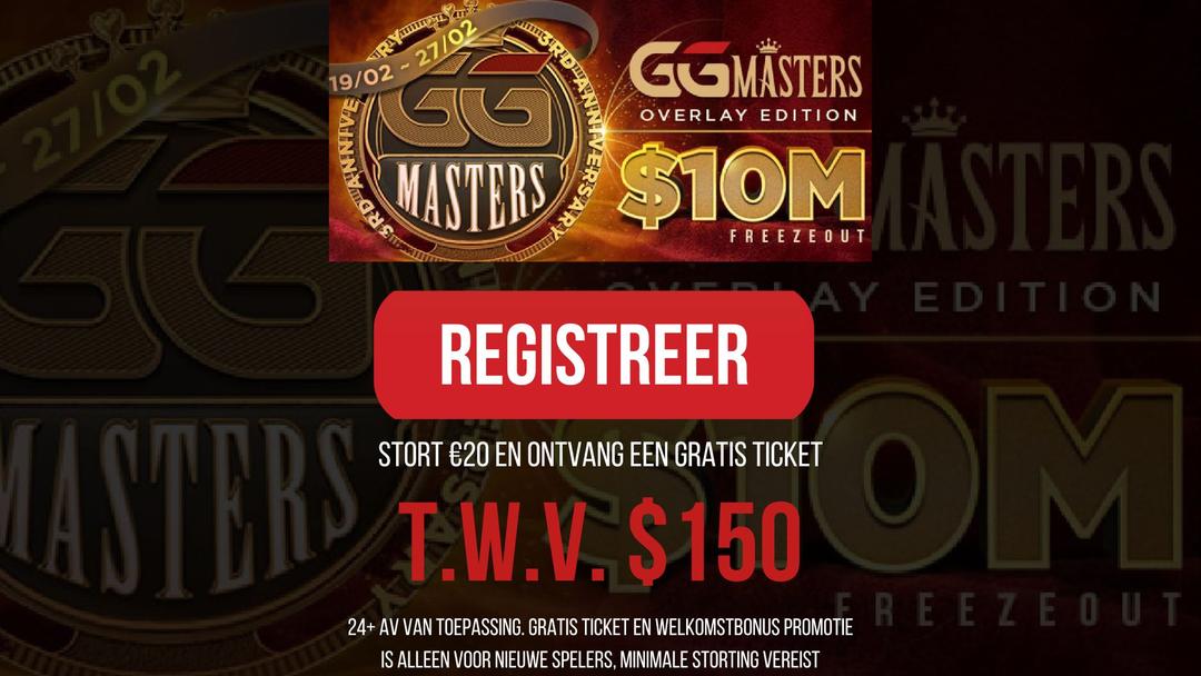 Win een $150 ticket voor de GGMasters Overlay Edition ($10M GTD!)