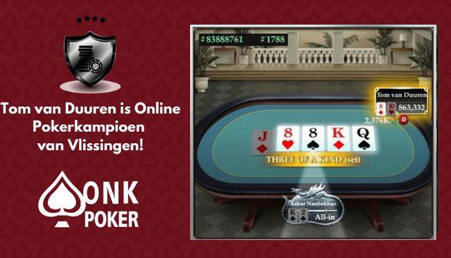 Tom van Duuren wint Online Pokerkampioenschap van Vlissingen