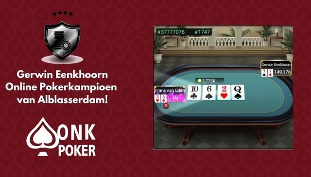 Gerwin Eenkhoorn wint Online Pokerkampioenschap van Alblasserdam