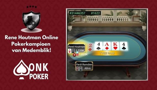 Rene Houtman wint Online Pokerkampioenschap van Medemblik