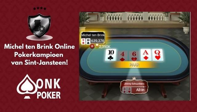 Michel Ten brink wint Online Pokerkampioenschap van Sint-Jansteen