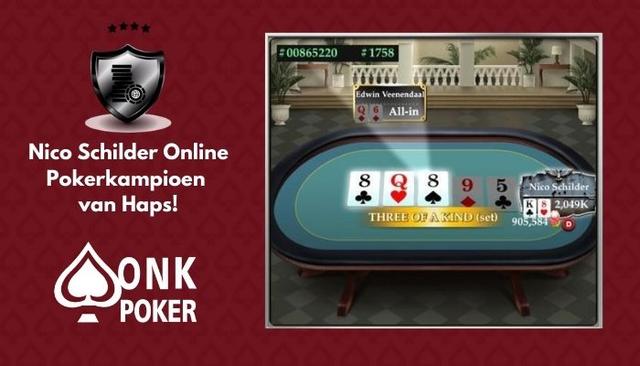 Nico Schilder wint Online Pokerkampioenschap van Haps