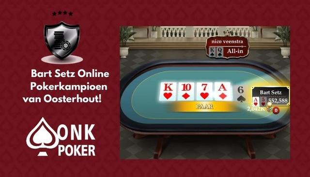 Bart Setz wint Online Pokerkampioenschap van Oosterhout