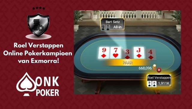 Roel Verstappen wint Online Pokerkampioenschap van Exmorra