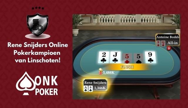 Rene Snijders wint Online Pokerkampioenschap van Linschoten