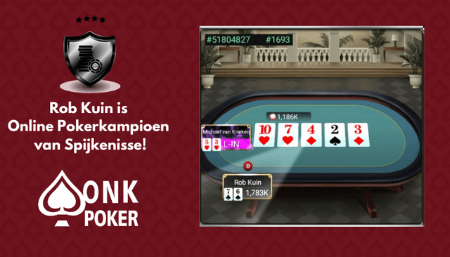 Rob Kuin wint Online Pokerkampioenschap van  Spijkenisse