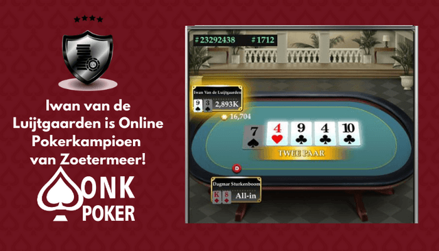 Iwan van de Luijtgaarden wint Online Pokerkampioenschap van  Zoetermeer