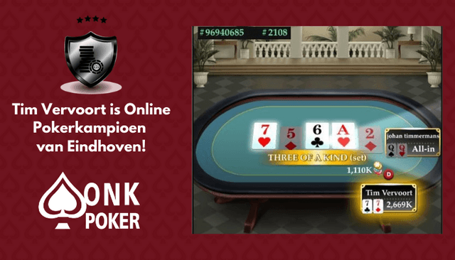 Tim Vervoort wint Online Pokerkampioenschap van  Eindhoven