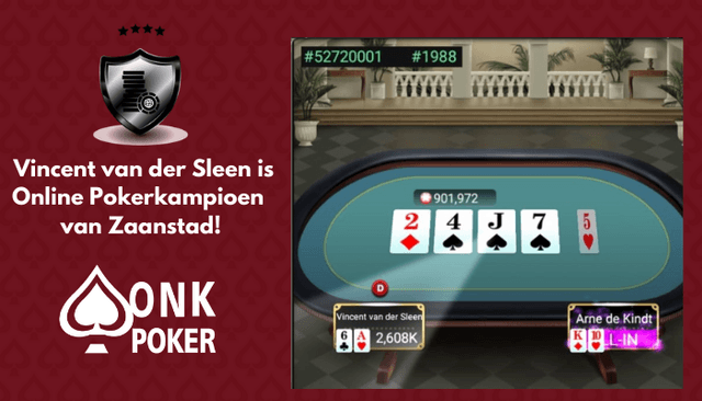 Vincent Van der Sleen wint Online Pokerkampioenschap van  Zaanstad