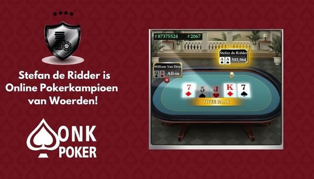 Stefan de Ridder wint Online Pokerkampioenschap van  Woerden