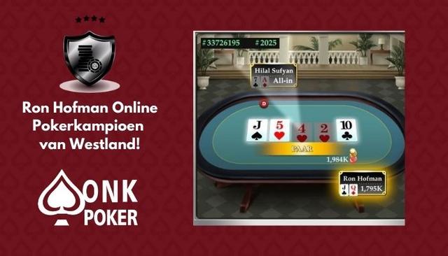 Ron Hofman wint Online Pokerkampioenschap van Westland