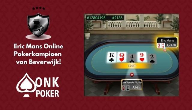 Eric Mans wint Online Pokerkampioenschap van  Beverwijk