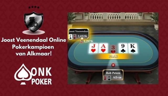 Joost Veenendaal wint Online Pokerkampioenschap van  Alkmaar