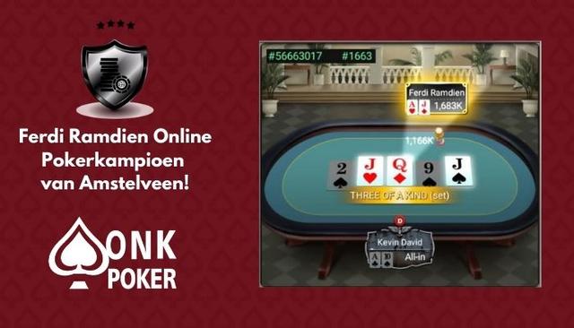 Ferdi Ramdien wint Online Pokerkampioenschap van  Amstelveen