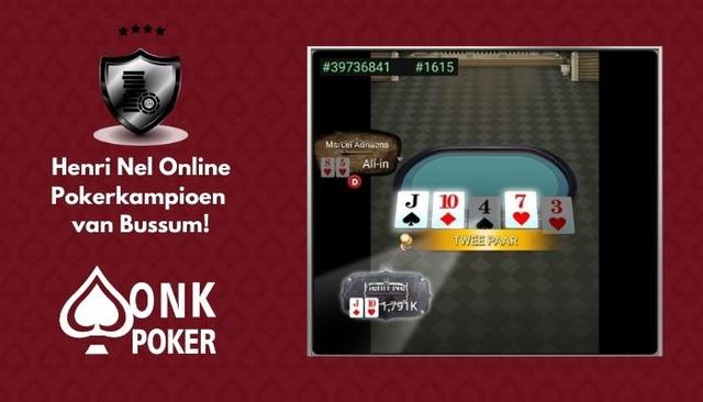 Henri Nel wint Online Pokerkampioenschap van  Bussum