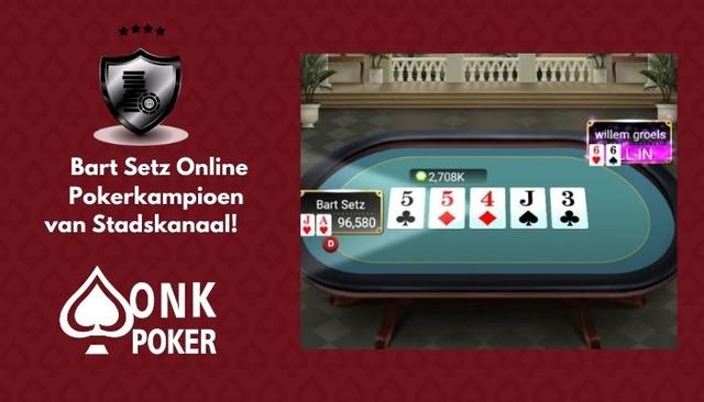 Bart Setz wint Online Pokerkampioenschap van  Stadskanaal