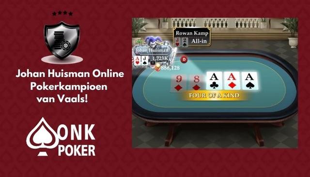 Johan Huisman wint Online Pokerkampioenschap van  Vaals