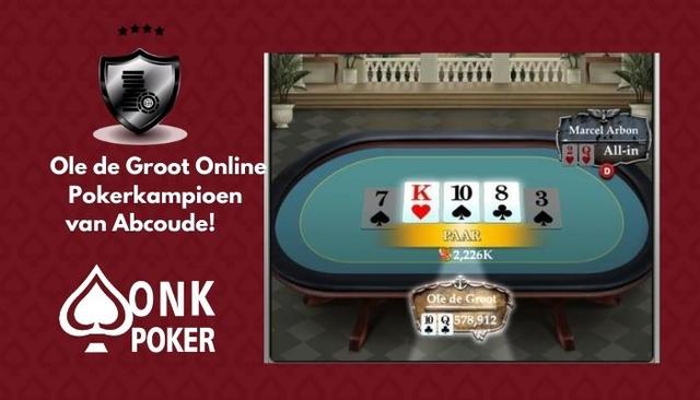 Ole de Groot wint Online Pokerkampioenschap van  Abcoude