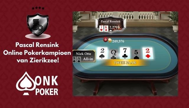 Pascal Rensink wint Online Pokerkampioenschap van  Zierikzee