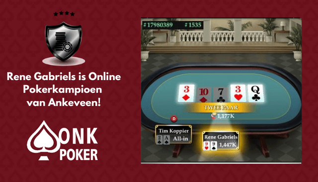   wint Online Pokerkampioenschap van Ankeveen