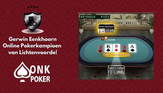 Gerwin Eenkhoorn wint Online Pokerkampioenschap van Lichtenvoorde.