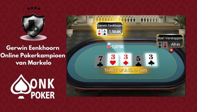 Gerwin Eenkhoorn wint Online Pokerkampioenschap van Markelo