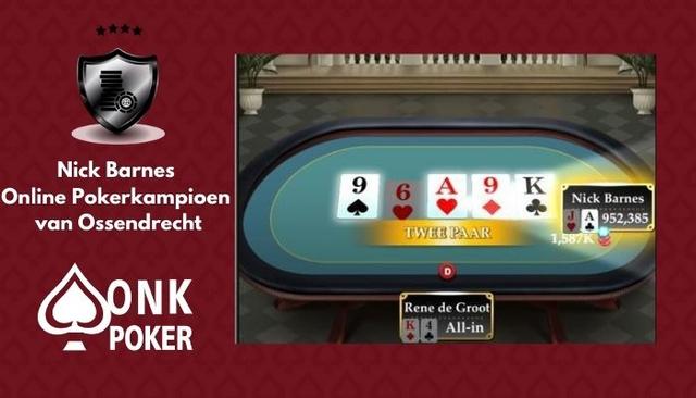 Nicholas Barnes wint Online Pokerkampioenschap van Ossendrecht