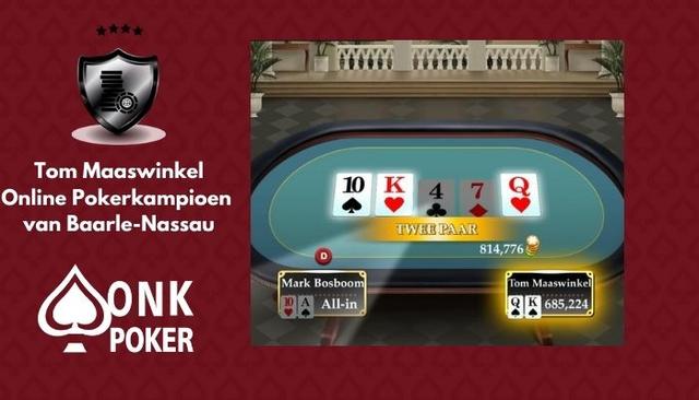 Tom Maaswinkel wint Online Pokerkampioenschap van Baarle-Nassau