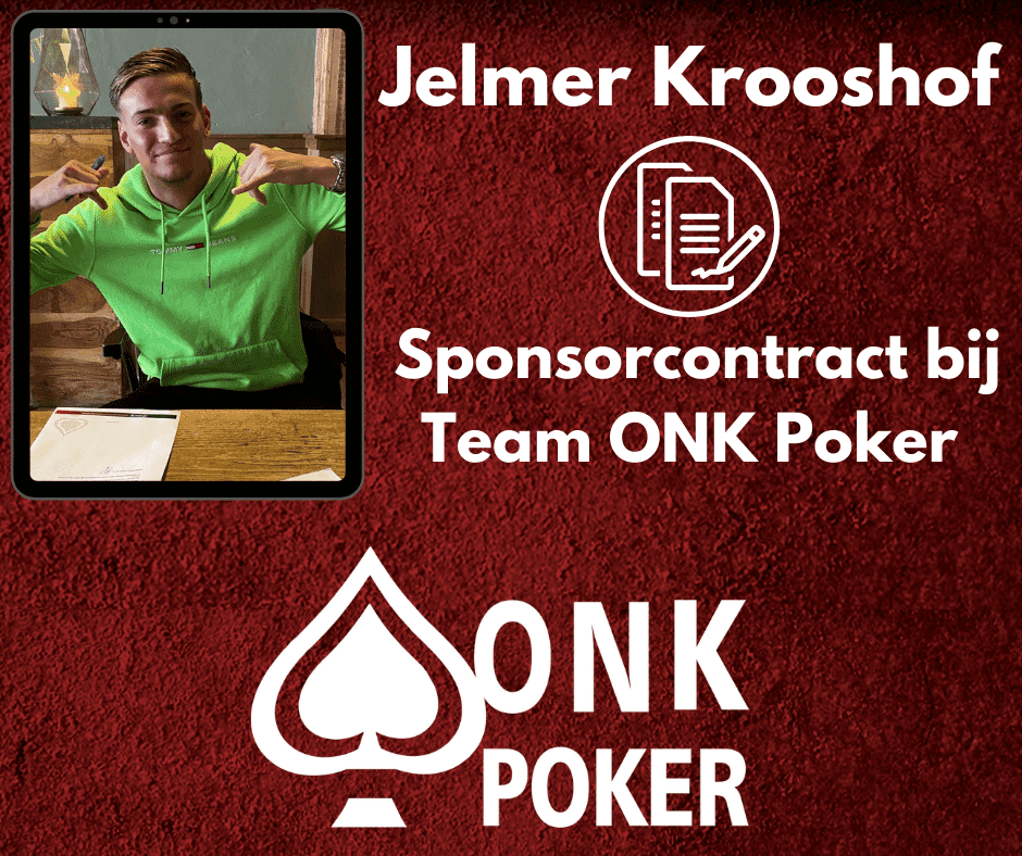 Jelmer Krooshoof tekent sponsorcontract bij Team ONK Poker!