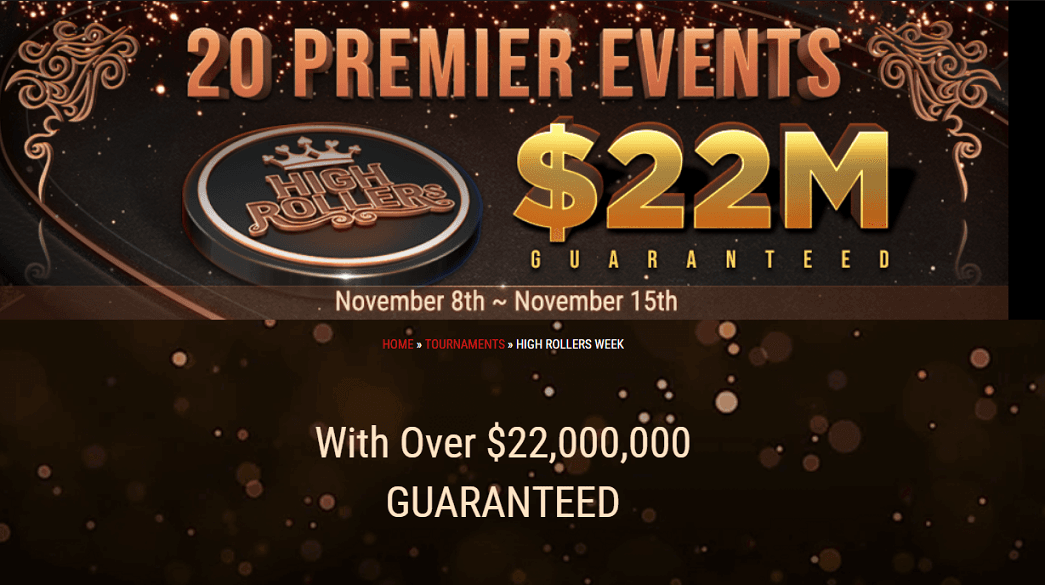 GG Poker introduceert High Rollers Week Series 8 t/m 15 November