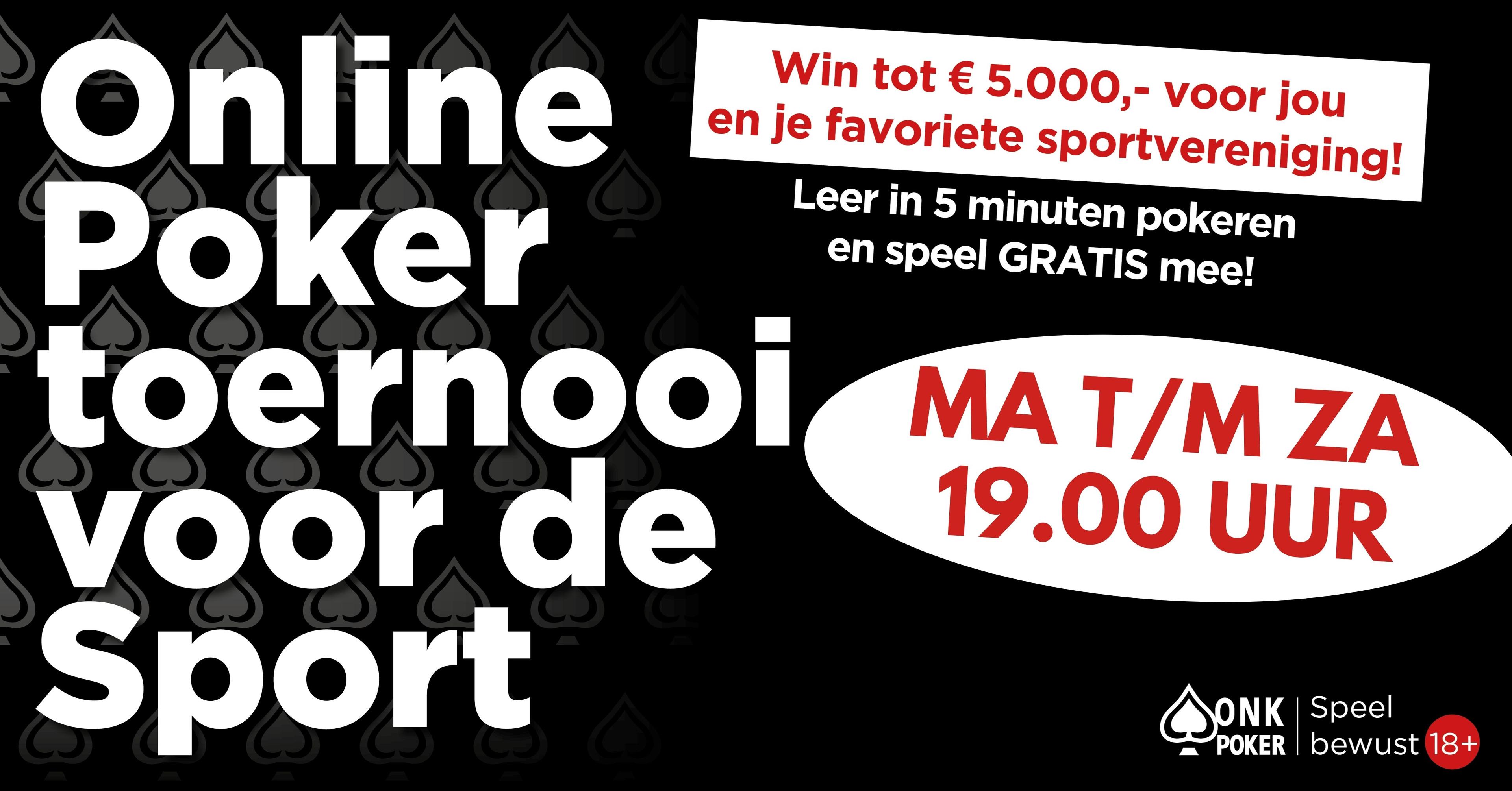 Vanavond begint het Online Pokertoernooi voor de Sport!
