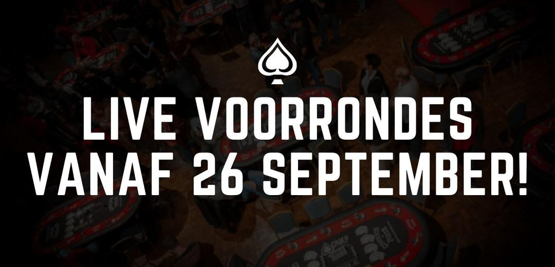 LIVE voorrondes vanaf 26 september!