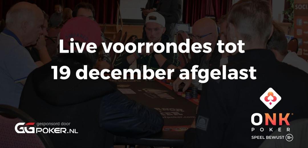 Live voorrondes ONK Poker afgelast