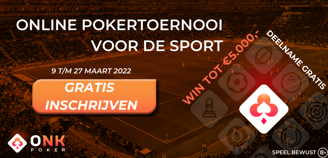 2e editie Online Pokertoernooi voor de Sport!