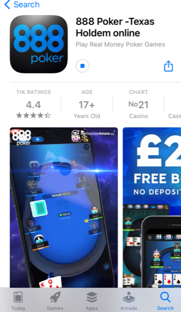 888 poker mobile app